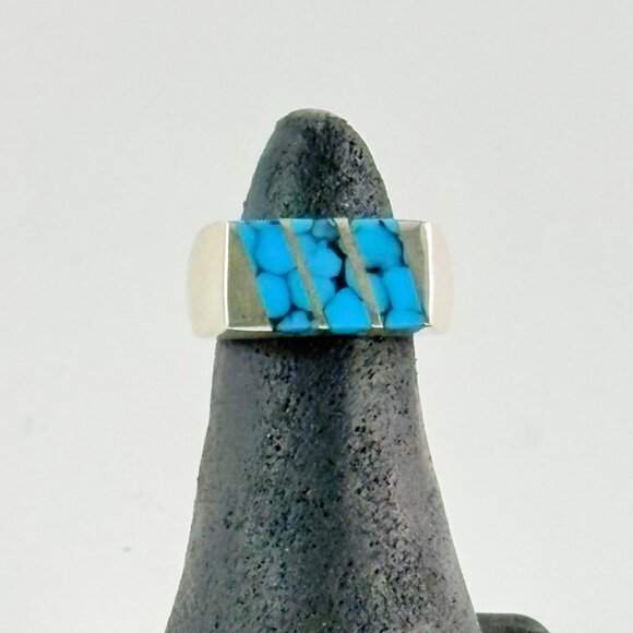 NWOT Unisex Sterling Silver Turquoise Ring - Picture 3 of 4